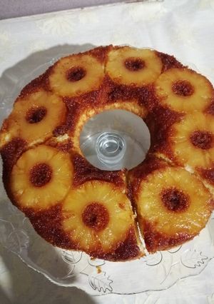 صورة لوصفة كيكة الأناناس المقلوبة