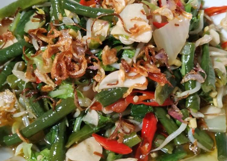 Tumis kacang panjang sawi toge