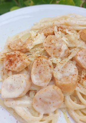 Foto resep Fettuccine Beef Sausage Carbonara