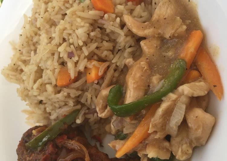 How to Make Super Quick Homemade Coconut fried rice with shredded chicken sauce