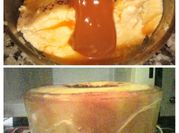 Una foto de caramelo para flan con edulcorante