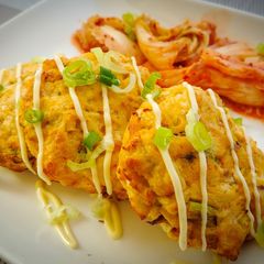 A picture of Chicken and Kimchi Fritters.