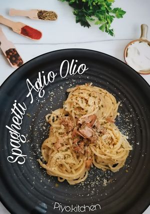 Foto resep Spaghetti Aglio Olio Tuna