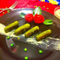 A picture of #HCC#Post_6#Rainbow_Week_6#Dish_Name_Green_Peas_Kabab.