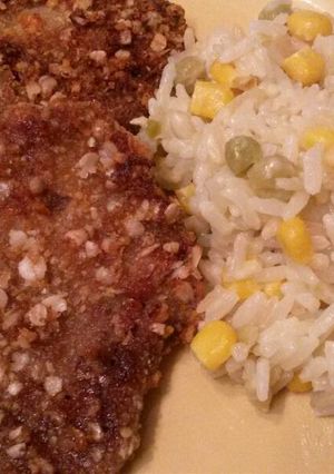 Una foto de Milanesas de peceto rebosadas con avena pan y Reggianito