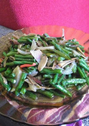Foto resep Oseng teri kacang panjang
