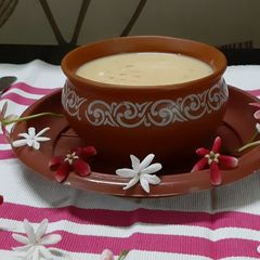 A picture of Mango-Sago kheer.