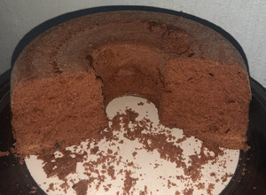 Una foto de Torta de chocolate en microondas.