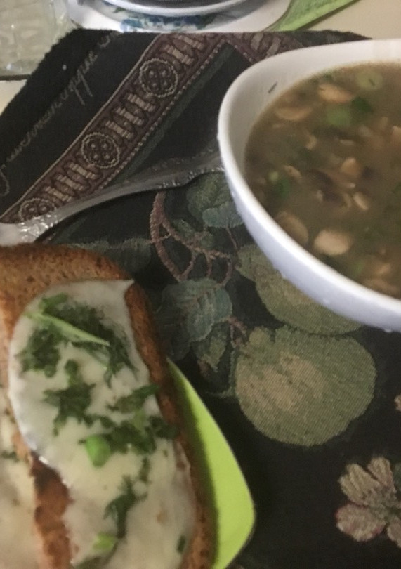 A picture of Mushroom soup fast and tasty.