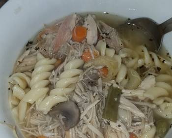 Easy Fast Cooking Turkey soup with noodles Leftover Thanksgiving Turkey Delicious Perfect