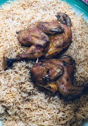 صورة لوصفة الكبسة السعودية بالدجاج