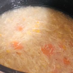 A picture of Chicken corn soup.