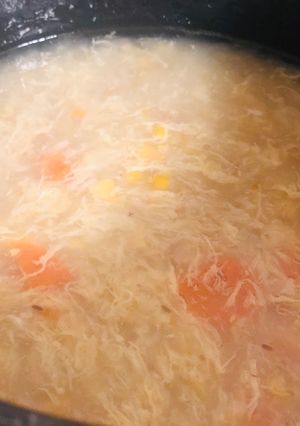A picture of Chicken corn soup.