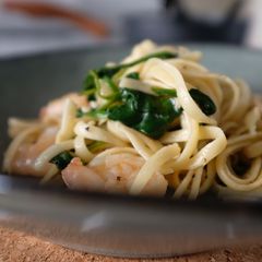 A picture of Shrimp Scampi Linguine.