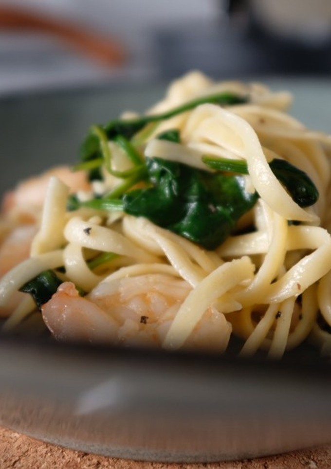 A picture of Shrimp Scampi Linguine.