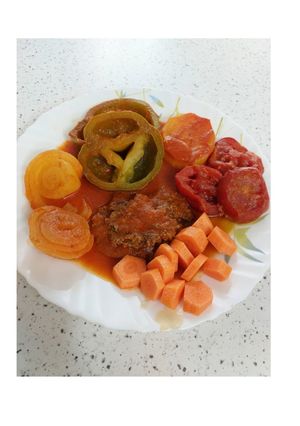 عکسی از دستور کباب تابه ای با سبزیجات بخار پز