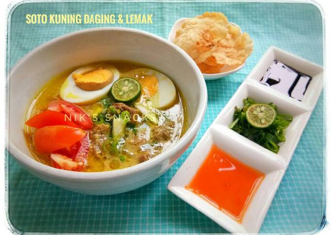 Resep Soto daging dan lemak bumbu kuning #keto, Enak Banget