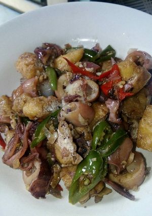 Foto resep Oseng cumi tahu