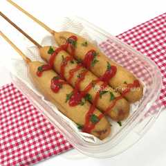 รูปของ sausage in fried pancake #corndog