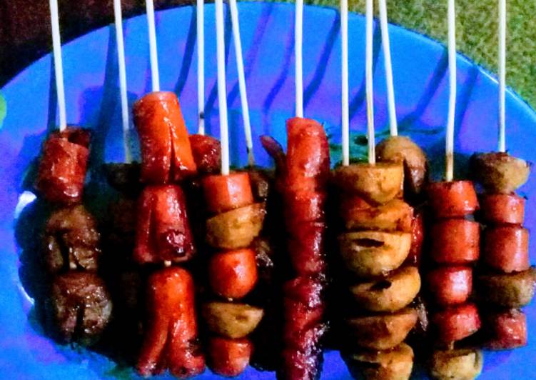 Sate bakso sosis barbeque