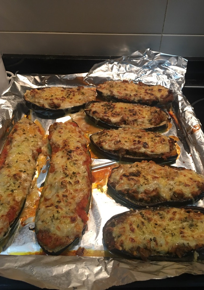 Una foto de Calabacín y berenjenas rellenas (al horno)