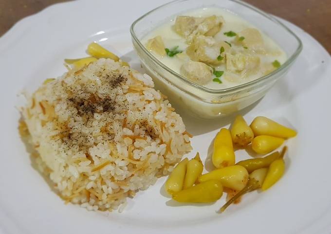 Chicken Shakriyeh with rice