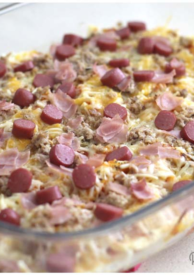 Una foto de Pizza con base de patatas fritas