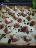 Tarta de higos, queso crema y menta
