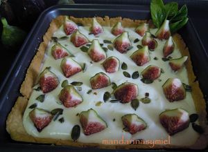 Foto principal de Tarta de higos, queso crema y menta