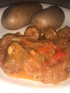 Una foto de Longanizas encebolladas