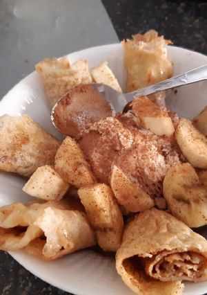 A picture of Left over pancake breakfast.