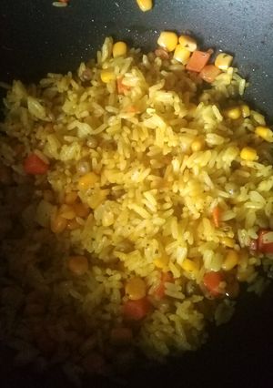 Una foto de Arroz primavera express