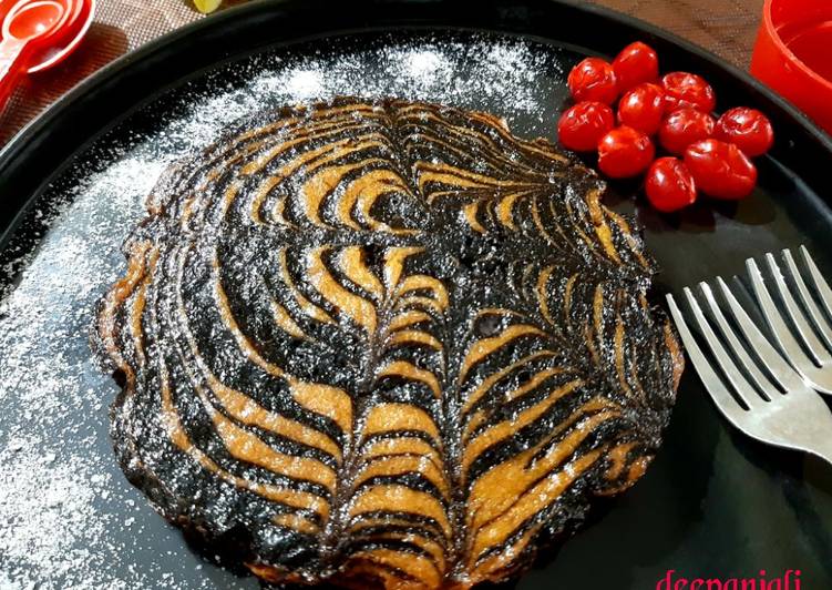 Steps to Prepare Super Quick Homemade Zebra Cake Cooking Basics for Newbies