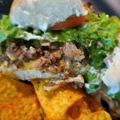 A picture of Surf and turf chopped cheese.