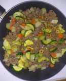 Picado de carne con vegetales