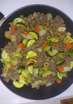 Una foto de Picado de carne con vegetales