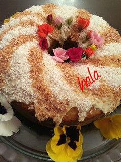 صورة لوصفة طريقة عمل كيكه الربيع بجوز الهند