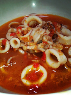 Foto resep Cumi kuah merah