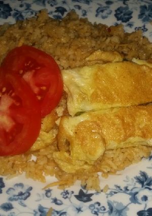 Foto resep Nasi goreng teri telur dadar