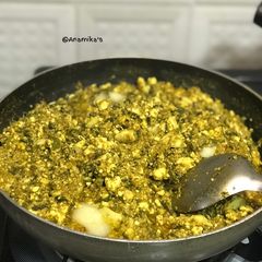A picture of Boiled Eggs-Paneer & Palak Bhurji Masala.
