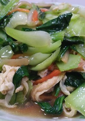 青江菜炒豆包 的食譜成品照片