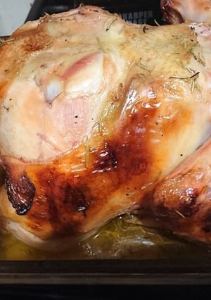 Una foto de Pollo navideño