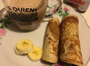 Una foto de Panqueques de Plátano 🍌, Avena y un Huevo 🥚