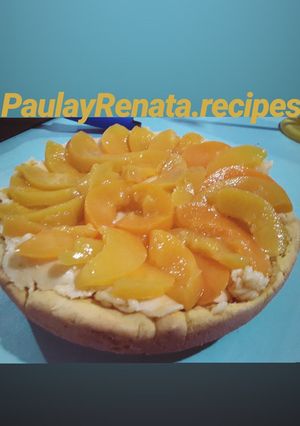 Una foto de Tarta de Durazno. Peach pie🍑 #merienda #postre