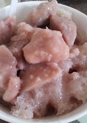 A picture of Candied Taro and Taro Shaved Ice.