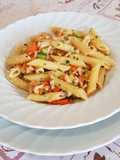 Penne con salmone affumicato e verdure