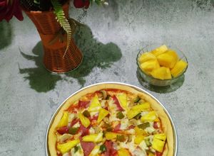Foto resep Hawaiian Pizza empuk dan lembut (killer soft bread) tanpa ulen