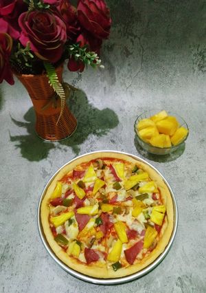 Foto resep Hawaiian Pizza empuk dan lembut (killer soft bread) tanpa ulen