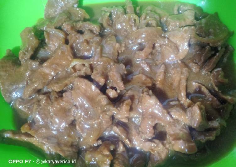 Resep Beef yakiniku ala hokben Jadi, Bisa Manjain Lidah