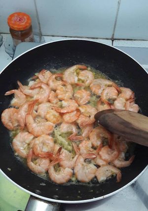 Foto resep Butter Garlic Prawn (Udang saus mentega) Non MSG